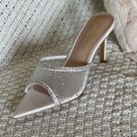 Gianvito Rossi Embellished Pointed Toe Sandals Heels White - Image 2