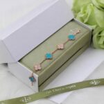 Van Cleef & Arpels Gold Bracelet Turquoise Blue Crystal - Image 2