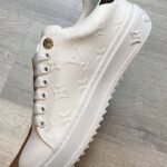 Louis Vuitton Debossed Leather Time Out Sneakers White - Image 2
