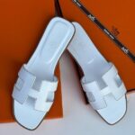 Hermès Oran Flat Sandals White