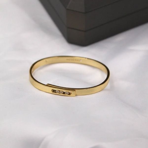 199 Move Noa Semi-Pavé Bangle Bracelet SM Plated Gold - Image 1