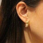 Fendi Gold Open Hoop Crystal Earrings - Image 2