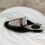 Hermès Oz Mules Slip-On Shoes Leather Denim Black - Image 2