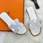 Hermès Oran Flat Sandals White - Image 4