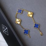 Van Cleef & Arpels Gold Bracelet Royal Blue Gold Motifs