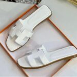 Hermès Oran Flat Sandals White - Image 3