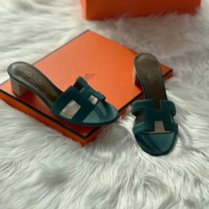 Hermès Oasis Heeled Sandals Teal