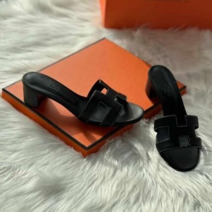 Hermès Oasis Heeled Sandals Black