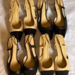 Chanel Goatskin Grosgrain Cap Toe CC Slingback Flats 39.5 Tweed Slingback Black - Image 3