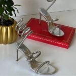 René Caovilla 105mm Cleo Sandals High Heels Silver - Image 2