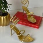 René Caovilla 105mm Cleo Sandals High Heels Gold - Image 2