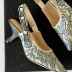 Christian Dior J'adior Slingback Heels Pointed Toe White Green - Image 3