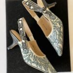 Christian Dior J'adior Slingback Heels Pointed Toe White Green