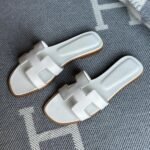 Hermès Oran Flat Sandals White - Image 6