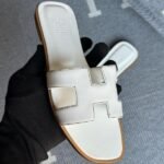 Hermès Oran Flat Sandals White - Image 7