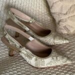Christian Dior J'adior Slingback Heels Pointed Toe White