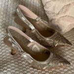 Christian Dior J'adior Slingback Heels Pointed Toe Brown