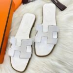 Hermès Oran Flat Sandals White - Image 3