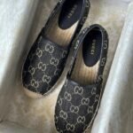 Gucci GG Canvas Espadrille Slip-On Casual Shoes Black - Image 2