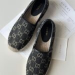 Gucci GG Canvas Espadrille Slip-On Casual Shoes Black - Image 3
