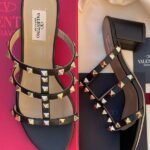 Valentino Leather Rockstud Block Heels Slide Sandals Black - Image 2