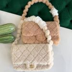 Chanel Fur Quilted Flap Purse Shoulder Hand Bag Beige - Image 2