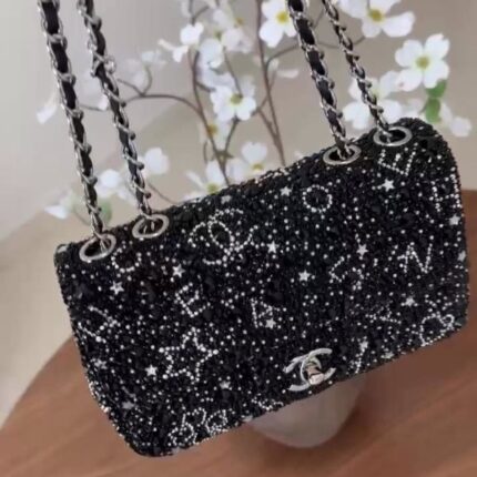 Chanel Silver Embellished Flap Shoulder Hand Bag