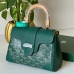 Goyard Mini Goyardine Saigon Souple Satchel Hand Bag Green