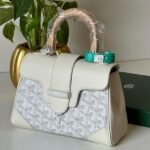 Goyard Mini Goyardine Saigon Souple Satchel Hand Bag White