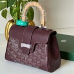 Goyard Mini Goyardine Saigon Souple Satchel Hand Bag Maroon