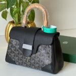 Goyard Mini Goyardine Saigon Souple Satchel Hand Bag Black