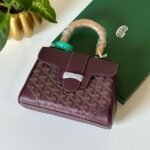 Goyard Mini Goyardine Saigon Souple Satchel Hand Bag Maroon - Image 2