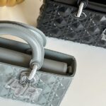 Christian Dior Medium Lady D-Joy Hand Bag Shoulder Crossbody Strap Metallic Black - Image 3