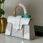 Goyard 2016 Goyardine Saigon Structured PM Satchel Hand Bag White