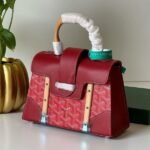 Goyard 2016 Goyardine Saigon Structured PM Satchel Hand Bag Red