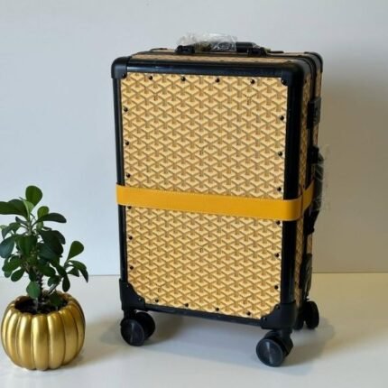 Goyard Travel Suitcase Luggage Yellow