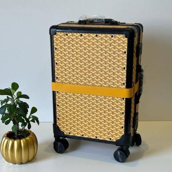 BAGS (289) Goyard Travel Suitcase Luggage Yellow - Image 1