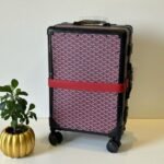 Goyard Travel Suitcase Luggage Red