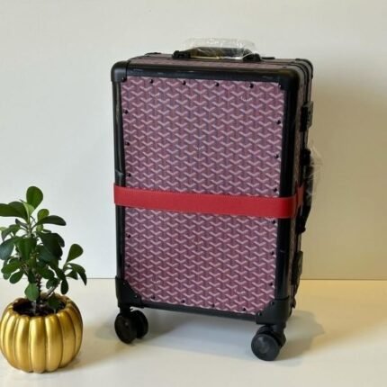Goyard Travel Suitcase Luggage Red