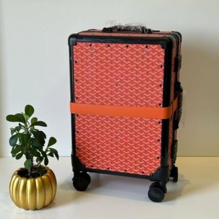 Goyard Travel Suitcase Luggage Orange