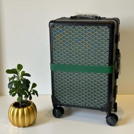 Goyard Travel Suitcase Luggage Green