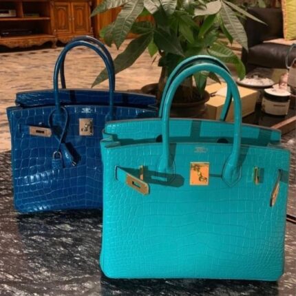 Hermes Birkin Crocodile To Go Gold Hardware Hand Bag Navy Blue