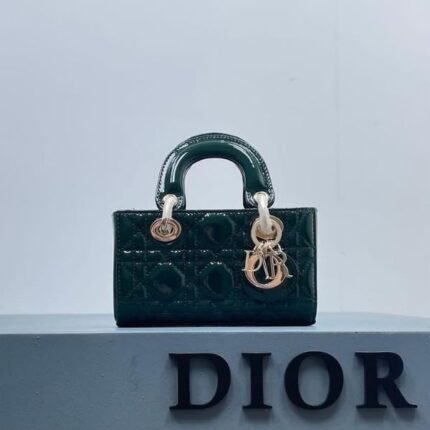 Christian Dior Lady D Joy Micro Quilted Hand Bag Teal