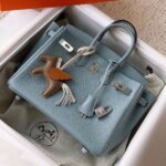 Hermes Birkin To Go Palladium Hardware Hand Bag Blue - Image 3