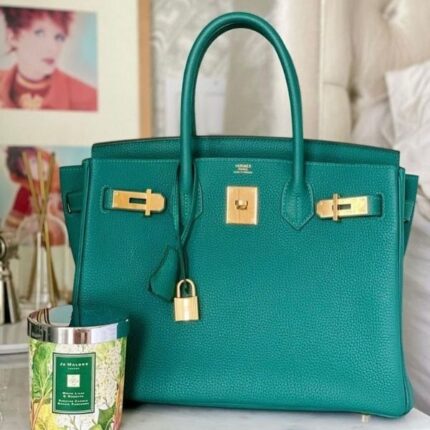 Hermes Birkin To Go Gold Hardware Hand Bag Green