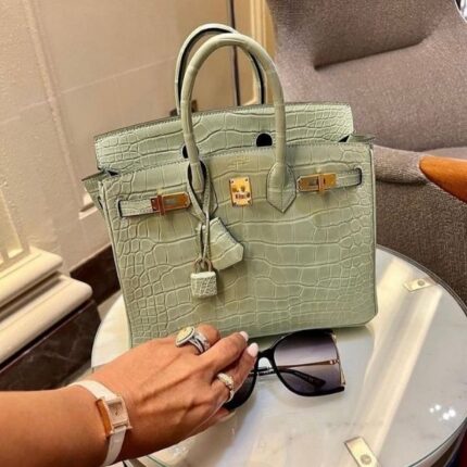 Hermes Birkin Crocodile To Go Gold Hardware Hand Bag Green