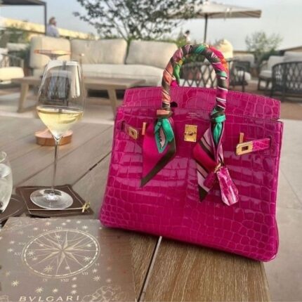 Hermes Birkin Crocodile To Go Gold Hardware Hand Bag Pink