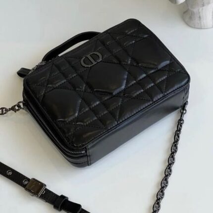 Christian Dior Quilted Crossbody Shoulder Hand Bag Black