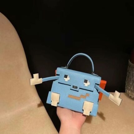 Hermes Kelly Doll Purse Hand Bag Blue