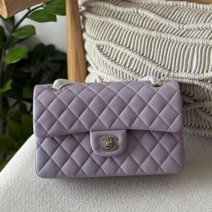 Chanel Classic Quilted Flap Shoulder Bag Lavender Purple